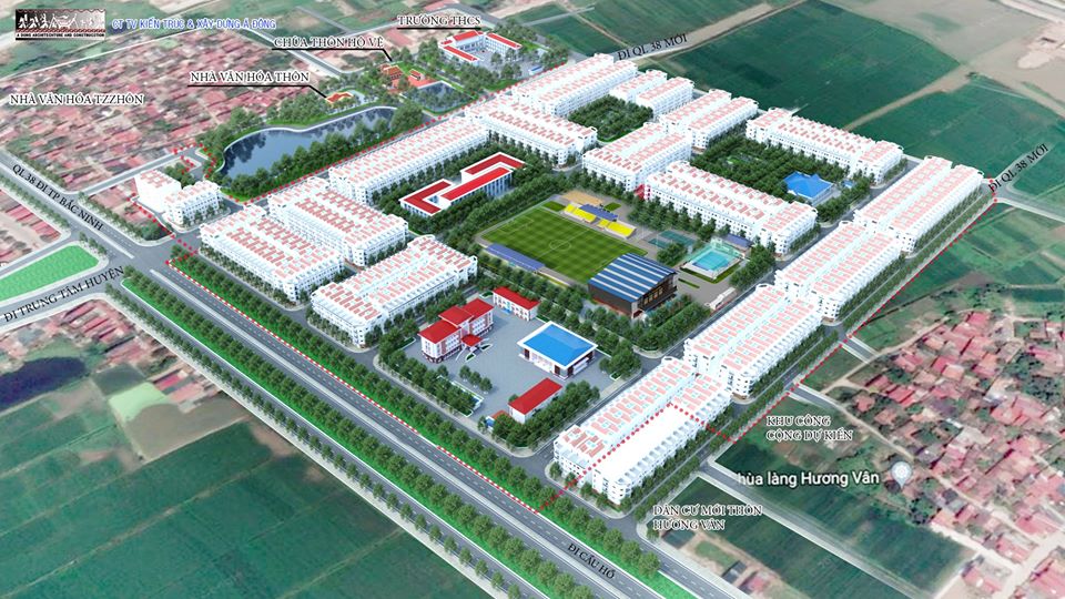 Phối cảnh tổng thể dự án Khu đô thị Lạc Vệ New Center tại Tiên Du, Bắc Ninh