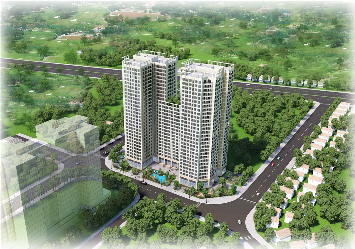 Phối cảnh tổng thể dự án Tecco Skyville Tower