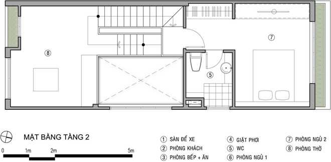 Thiết kế tầng 2 nhà 3 tầng