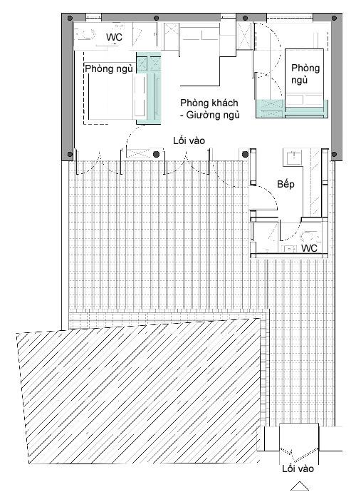 mặt bằng bố trí nhà nhỏ 40m2