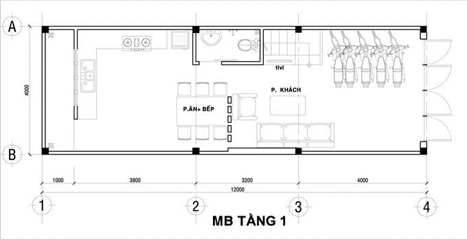 thiết kế nhà 4 tầng