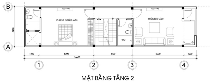 mặt bằng tầng 2