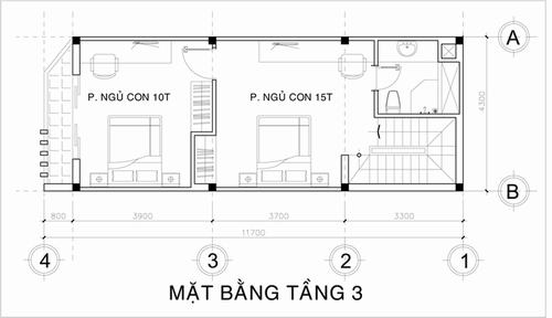 mặt bằng thiết kế tầng 3