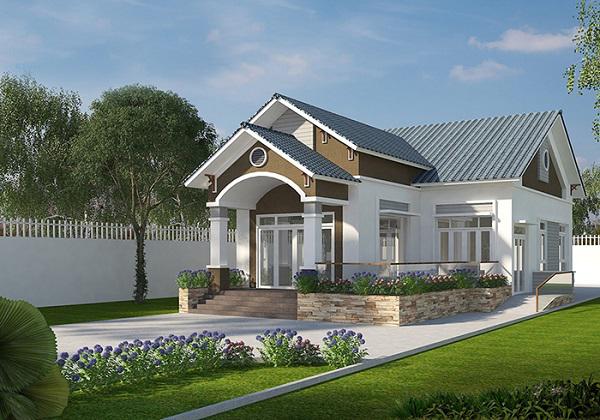 nhà cấp 4 hình chữ L