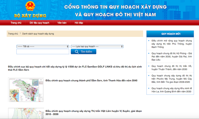 Cổng thông tin quốc gia về quy hoạch