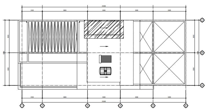 bố trí mặt bằng tầng mái