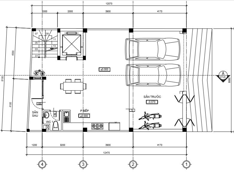 bản vẽ bố trí mặt bằng tầng trệt