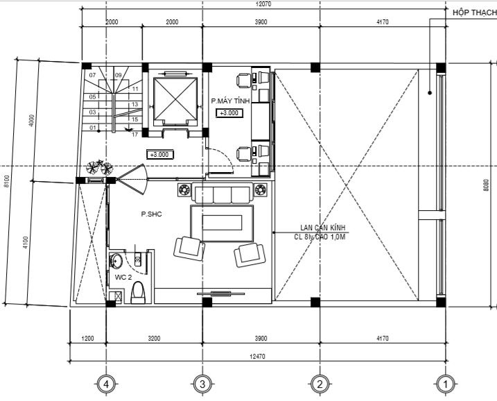 bản vẽ bố trí mặt bằng tầng lửng