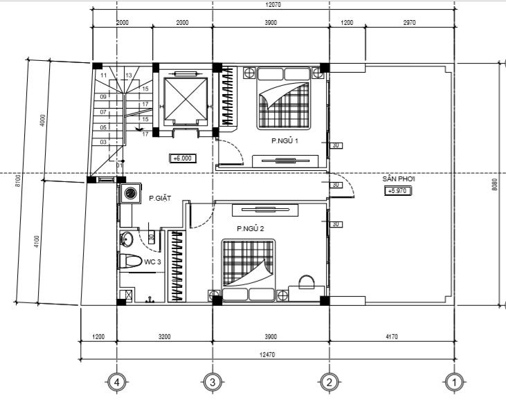 bản vẽ bố trí mặt bằng tầng 1