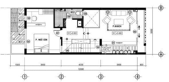 bản vẽ mặt bằng lầu 1