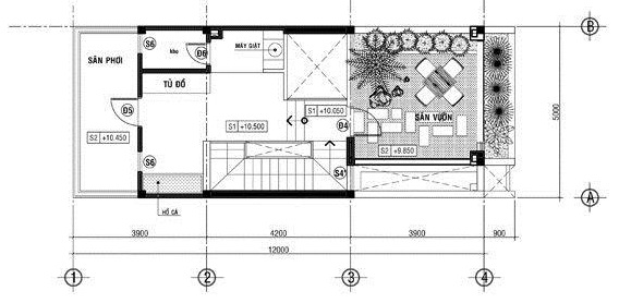 bản vẽ mặt bằng tầng thượng