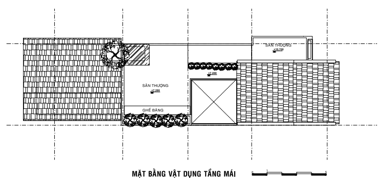 sơ đồ bố trí mặt bằng tầng mái