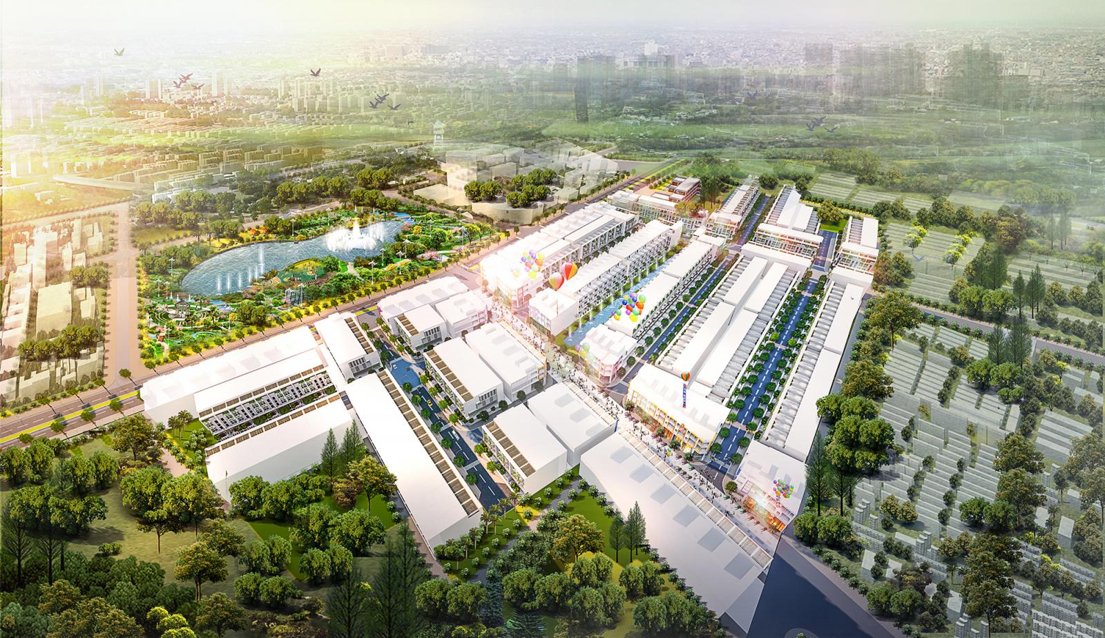 Tổng khu dự án Lic City nằm trong khu vực có nhiều cây xanh