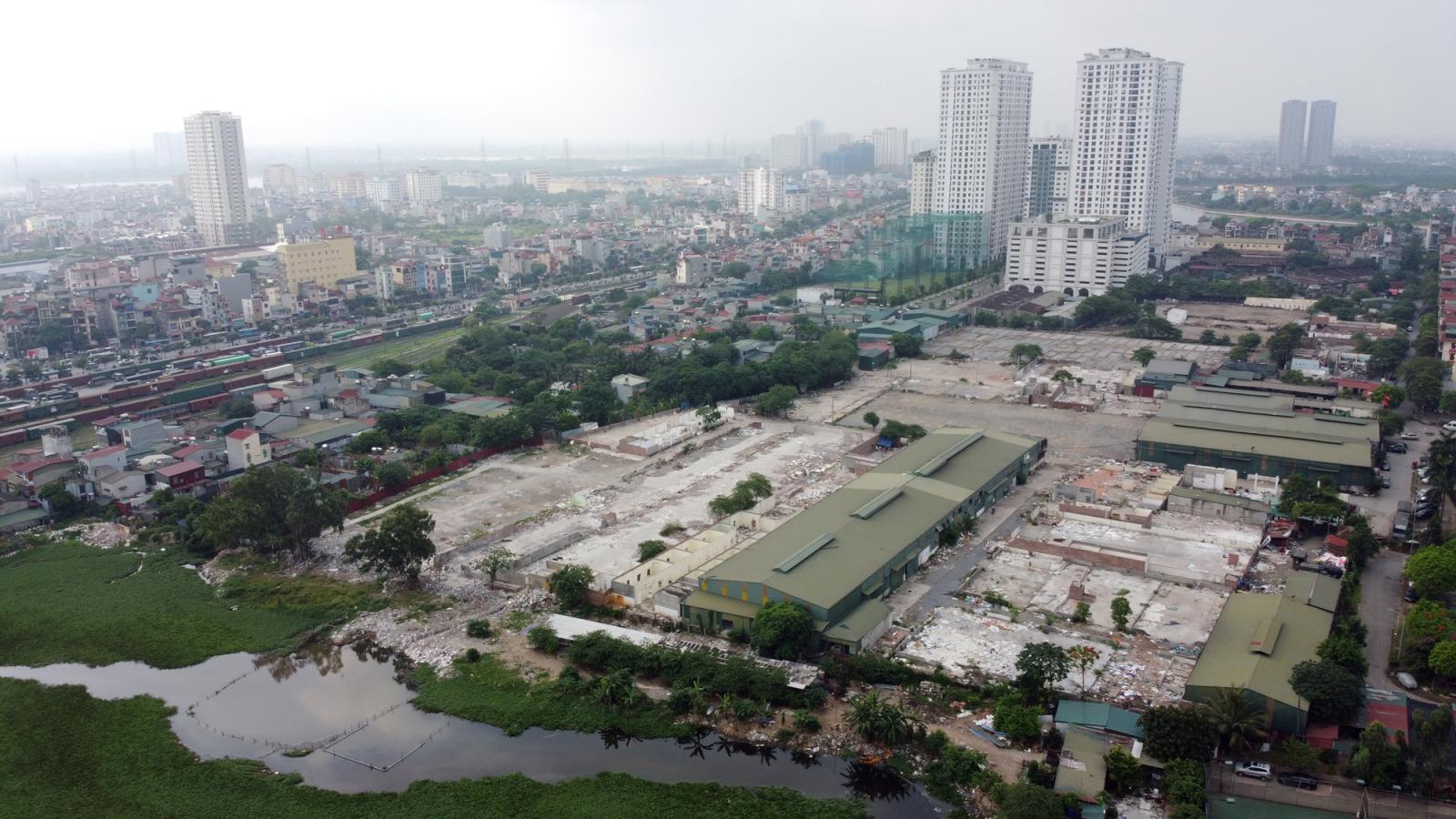 khu đất thực hiện dự án Aeon Mall Hoàng Mai nhìn từ trên cao