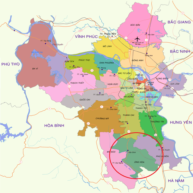 bản đồ vùng Thủ đô
