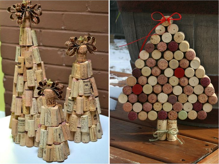 Tự làm cây thông Noel handmade từ nút chai rượu