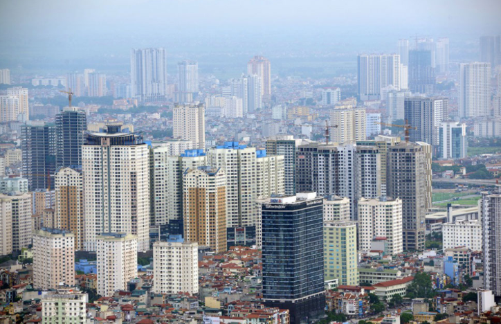 nhiều tòa chung cư cao tầng trong thành phố