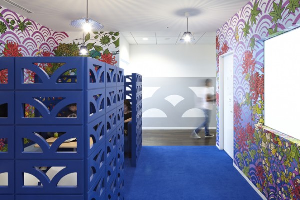 15 blue cubicle walls colorful workspace