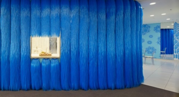 2 furry blue creative wall
