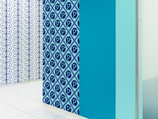 9 bold blue patterened walls