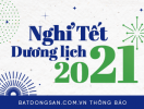                          Batdongsan.com.vn thông báo lịch nghỉ Tết Dương lịch 2021                     